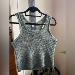 Aerie Textured Knit Tank Top in Soft Green
